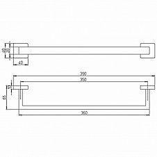 Держатель для полотенец PAINI Dax-R 350 мм., хром (CR)