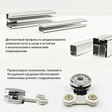 Душевое ограждение 120х80 см PAINI Dax, прямоугольное, раздвижное, универсальное, хром