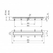 Душевой лоток PAINI Line 850 мм D40, глянец