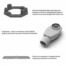 Душевой лоток PAINI Slim Line 800 мм D50, черный матовый