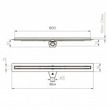 Душевой лоток PAINI Slim Line 800 мм D50, сатин хром