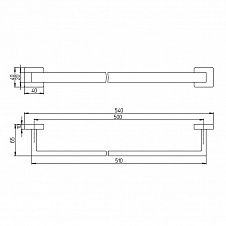 Держатель для полотенец PAINI Dax-R 500 мм., хром (CR)
