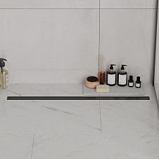 Душевой лоток PAINI Slim Line 800 мм D50, черный матовый