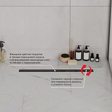 Душевой лоток PAINI Slim Line 800 мм D50, черный матовый