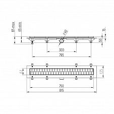 Душевой лоток PAINI Medium 750 мм
