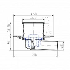 Душевой трап с решеткой PAINI 125х125 мм