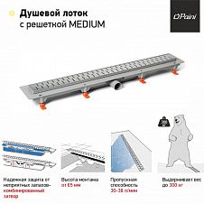 Душевой лоток PAINI Medium 750 мм