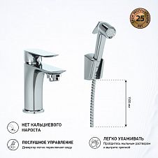Смеситель для раковины PAINI Garda с гигиеническим душем, хром (CR)
